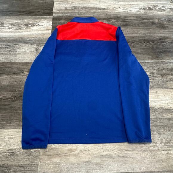 NFL Team Apparel NY Blue Red Mens M New York Giants Football 1/4 Zip Sweatshirt - Picture 7 of 9